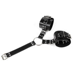 Leather Bondage Restraint | BDSM Neck & Hand Gear USA