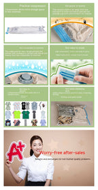 Clear vacuum compression bag for clothing and bedding