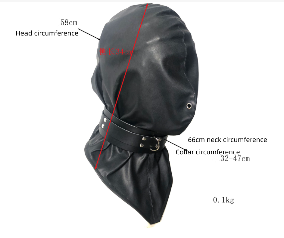 Fully Enclosed Bondage Hood Mask 