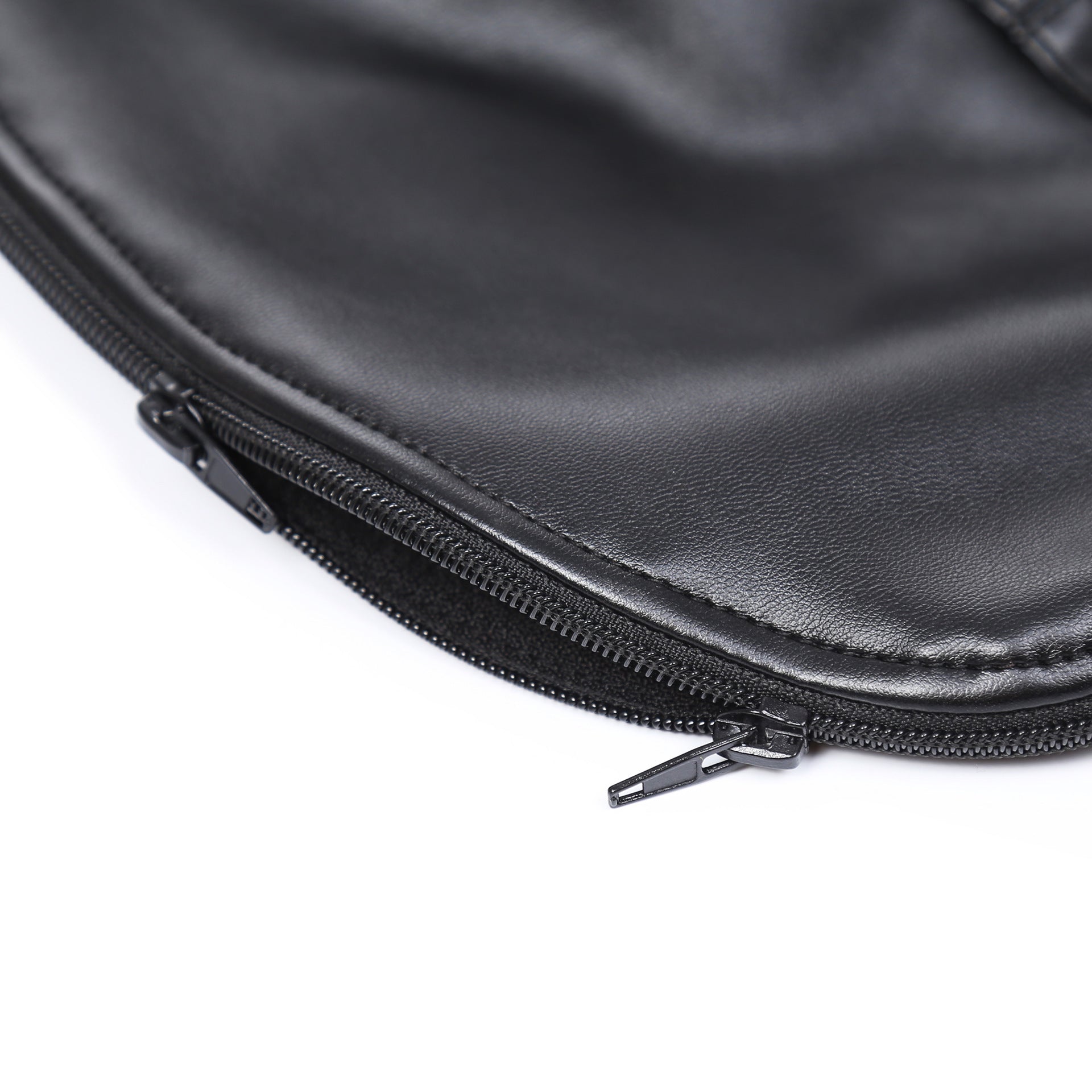 Zipper/Lace Leather Hood® crafted from durable PU leather