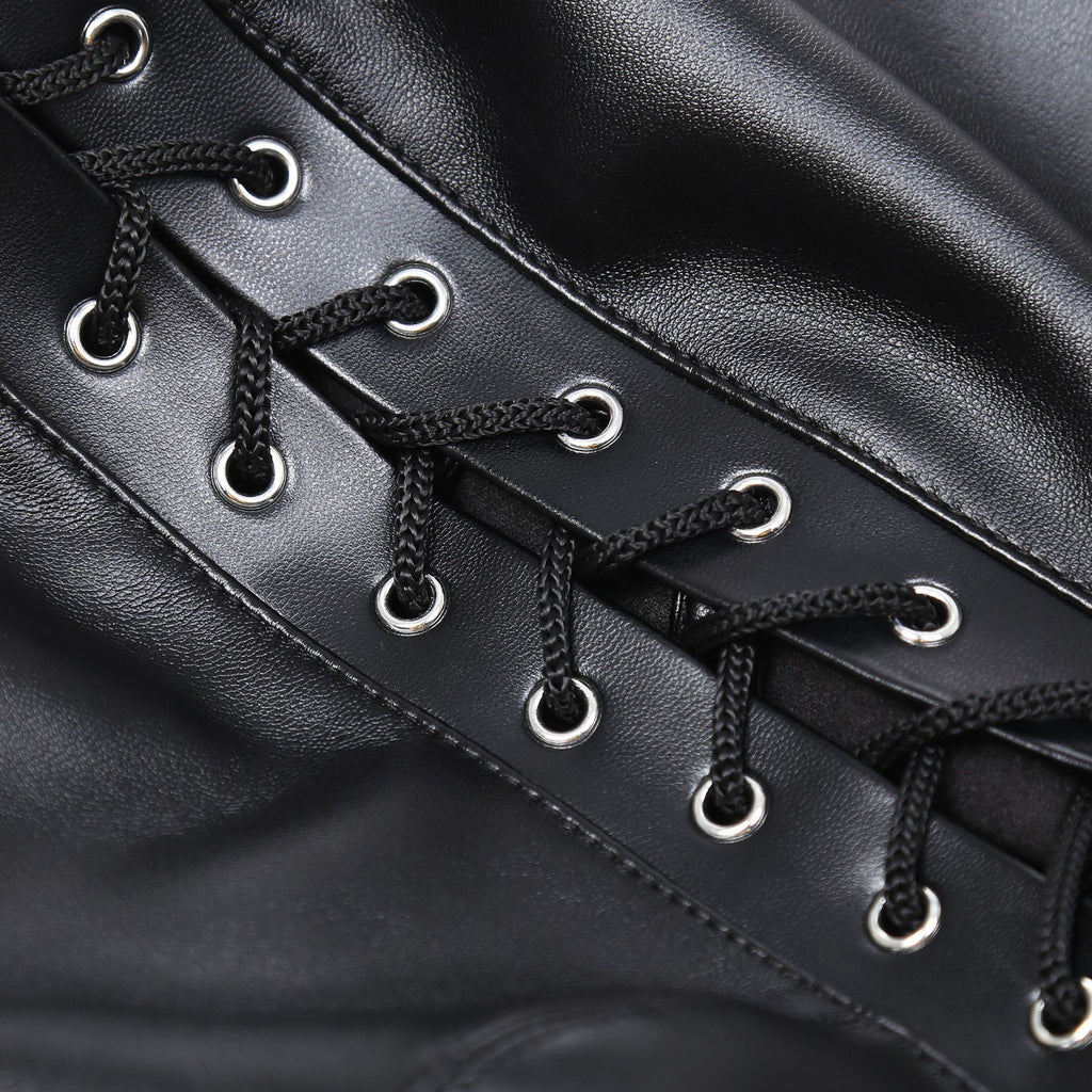 Zipper/Lace Leather Hood® one-size-fits-all accessory from DOMINA STORE