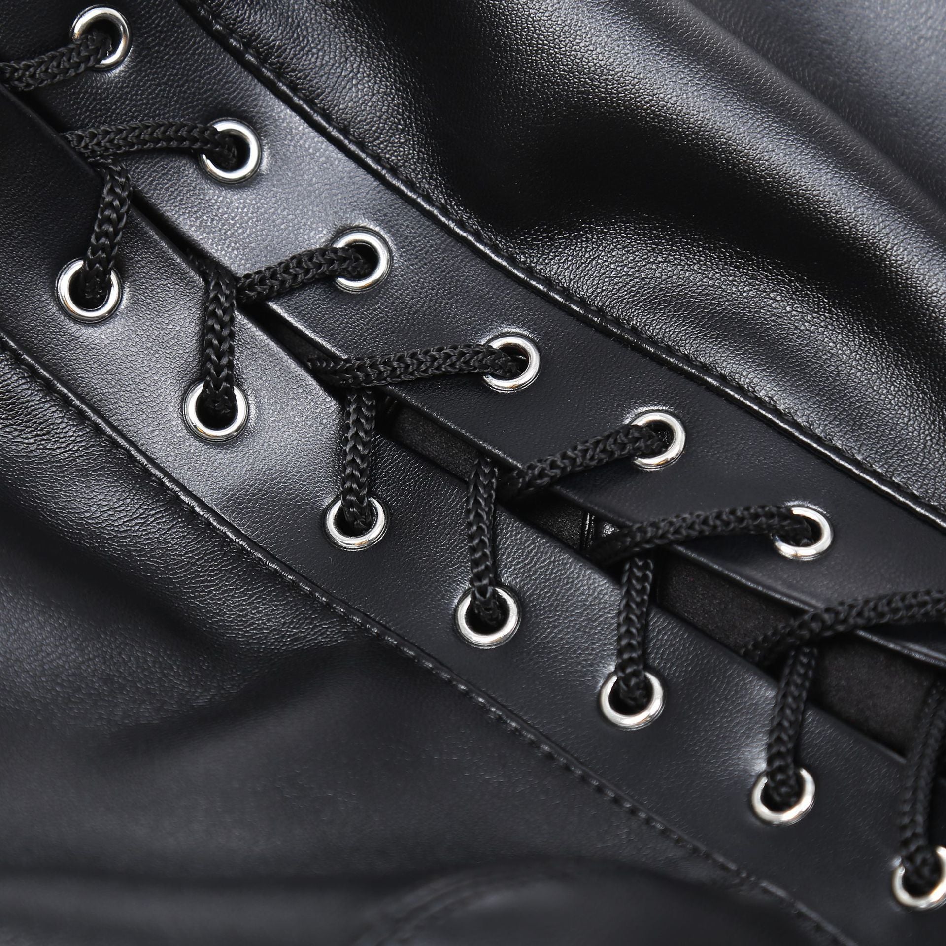 Zipper/Lace Leather Hood® one-size-fits-all accessory from DOMINA STORE