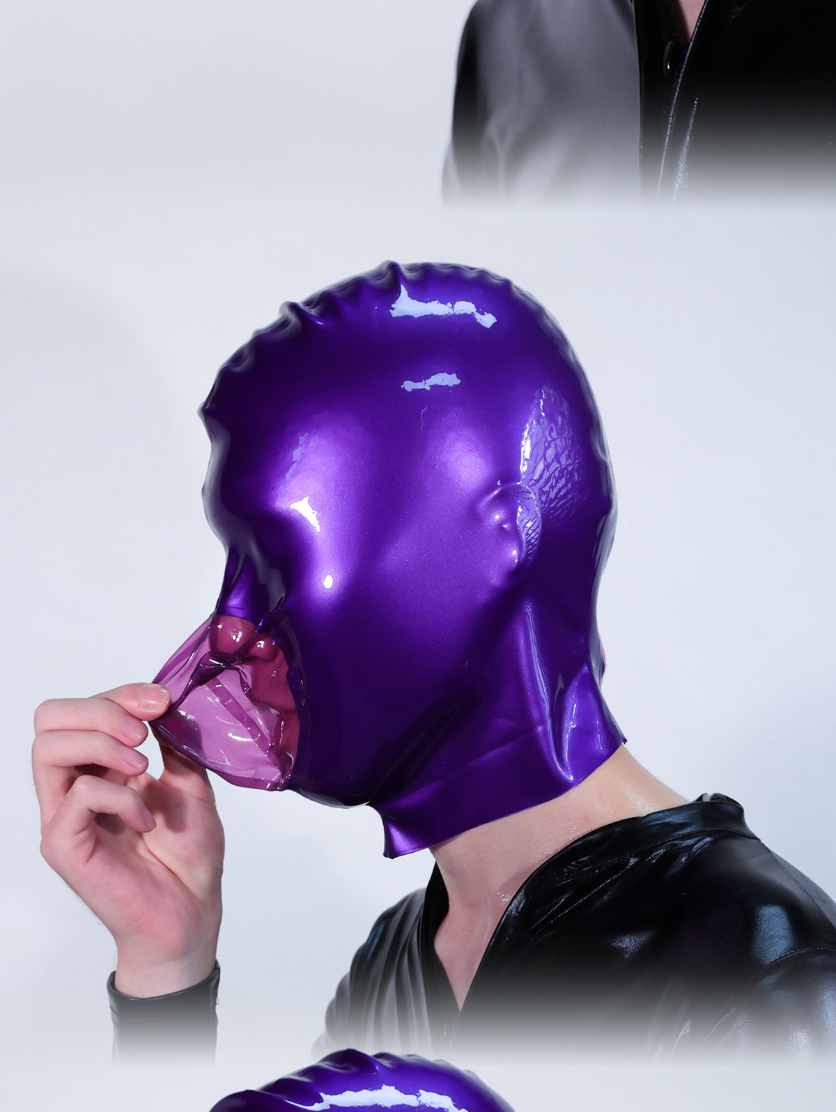 Breathplay Shop three-dimensional latex fetish hood