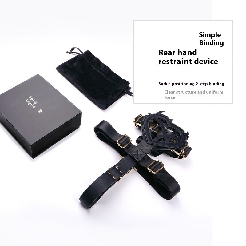 Bondage webbing harness with secure adjustable design