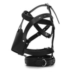 Men’s Bondage Hood – Black PU Leather Adjustable Buckle