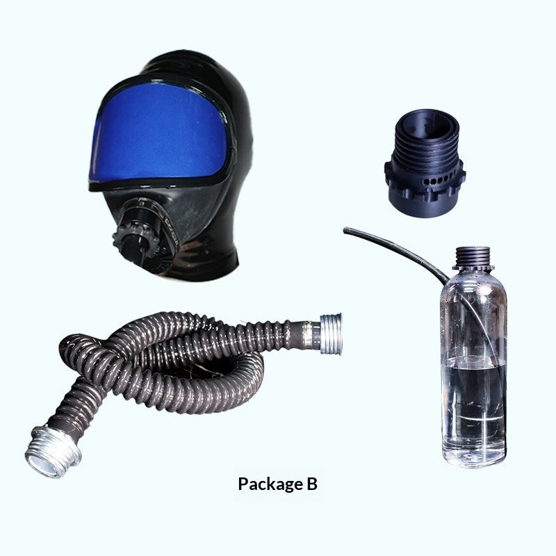 Curved large field latex breath play mask

