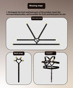 Adjustable bondage webbing restraint harness