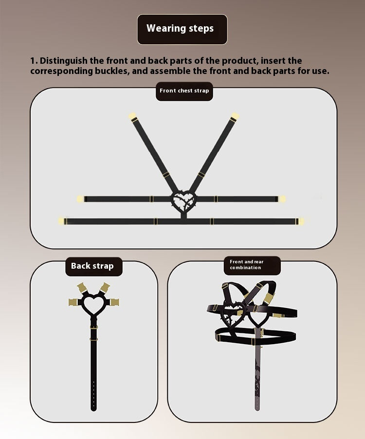 Adjustable bondage webbing restraint harness