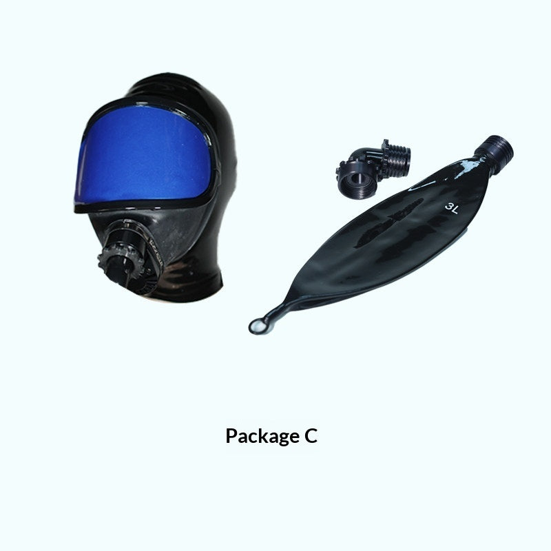 Arc-shaped panoramic latex breath play mask
