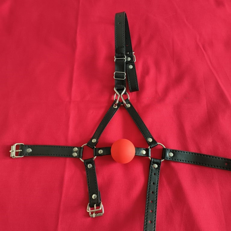 Harness Red Ball Gag ® DOMINA STORE
