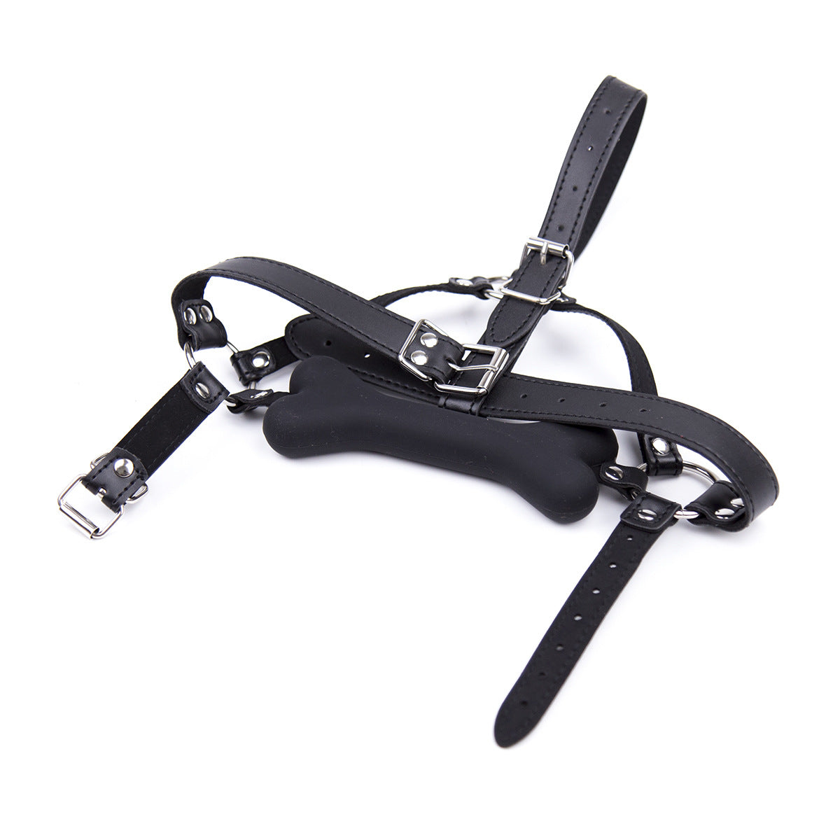 Silicone Head Gag - Leather Harness