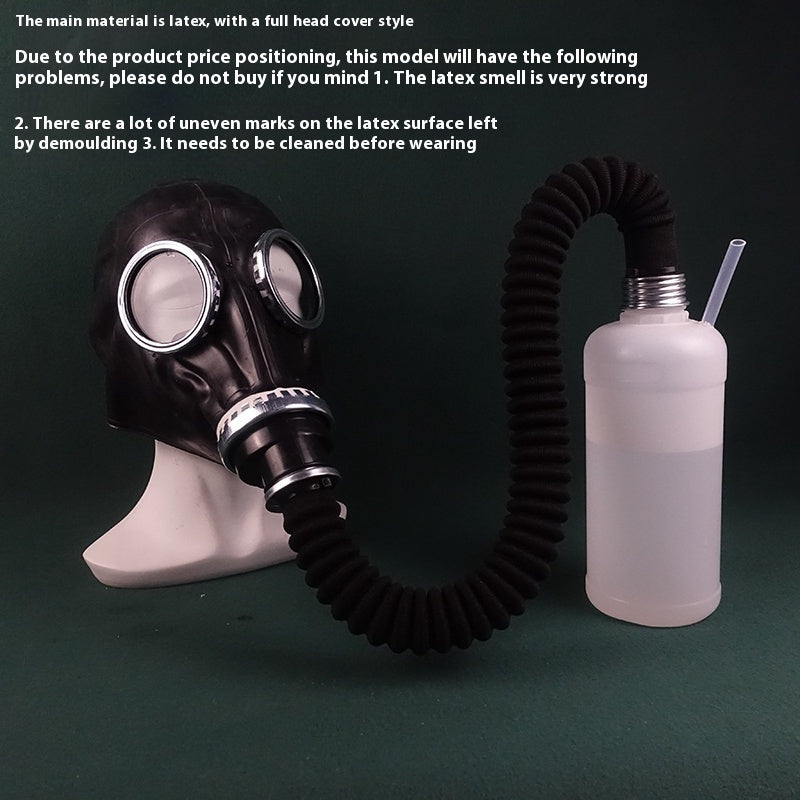 Front view of the Breath Play Gas Mask® with breathing tube attachment