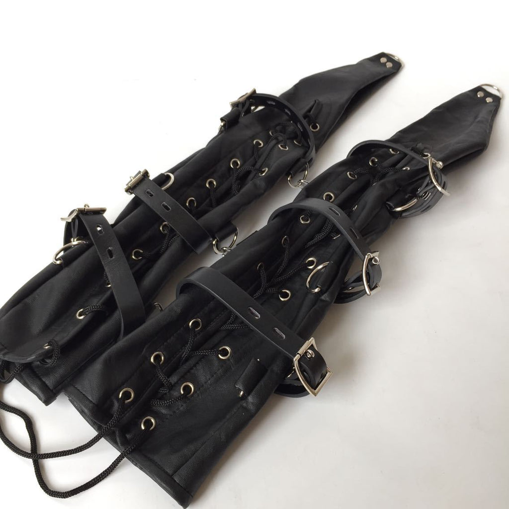 Laced Armbinder Restraint – Back Bondage Leather Gloves