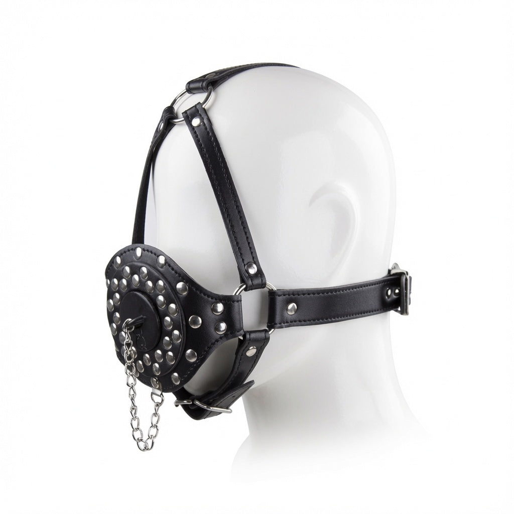 Gag Harness Closable Plug made from premium leather