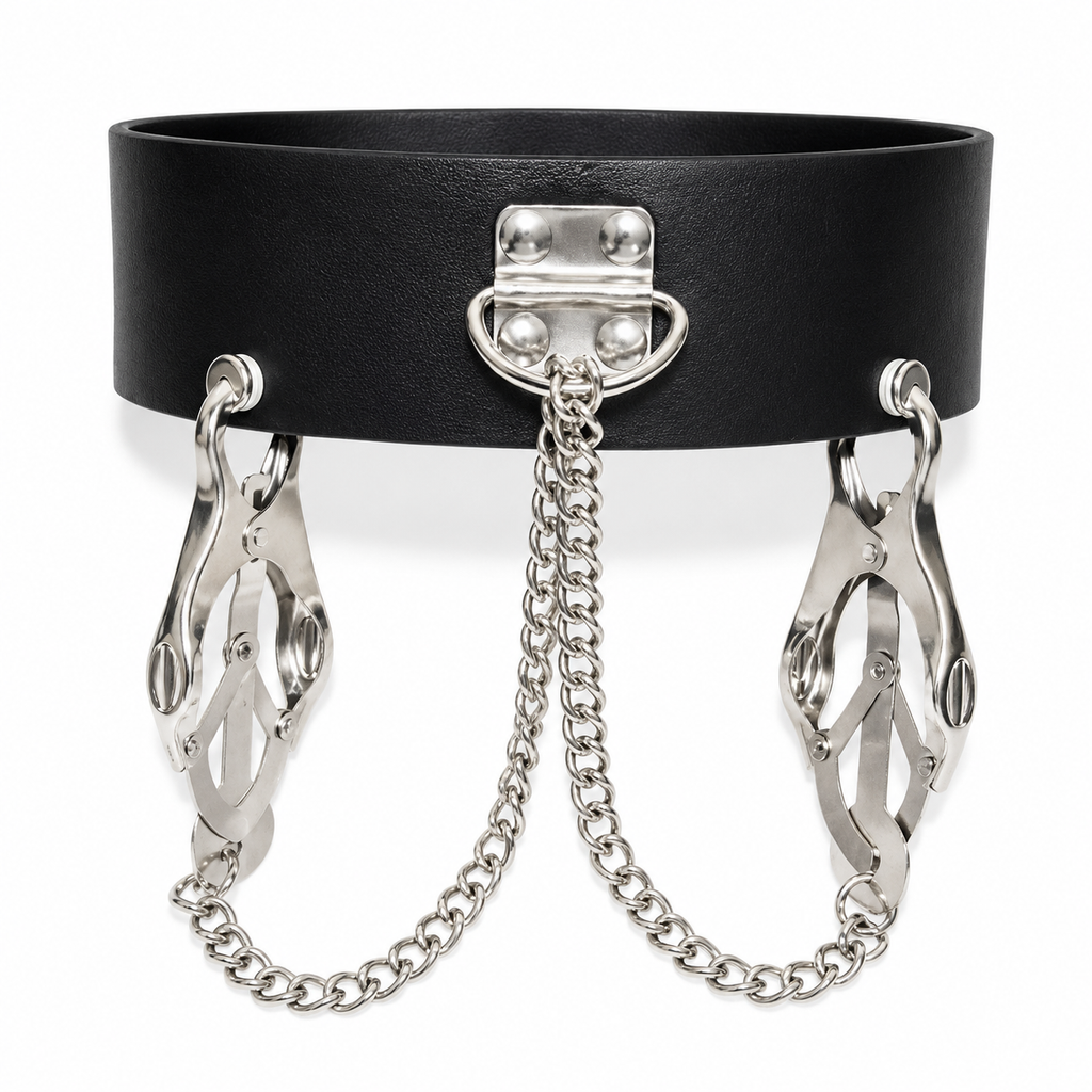 Collar with nipple clamp ® DOMINA STORE