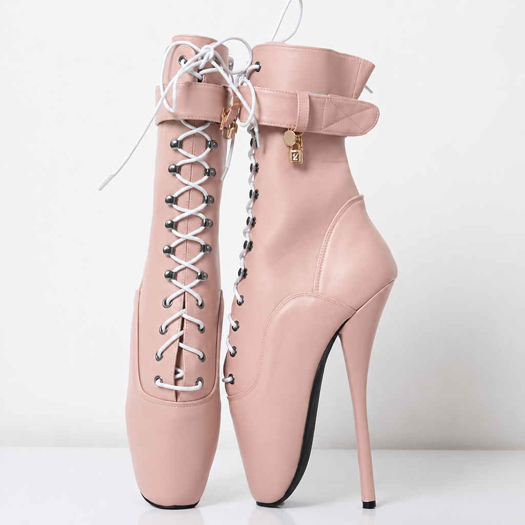 18cm Ballet Stiletto Heels Lace-up Ankle Boots ® DOMINA STORE
