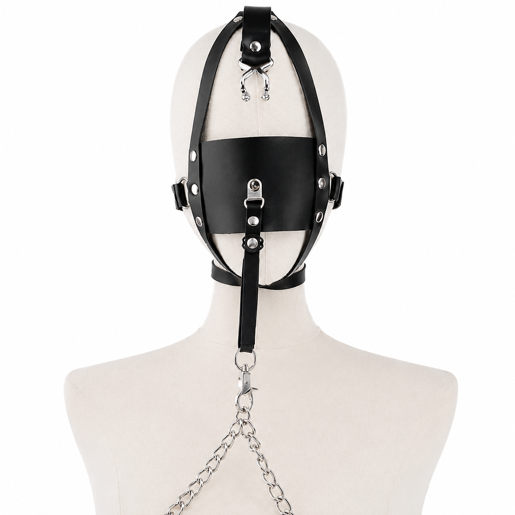 Leather Head Harness Gag Nipple Clamp ® DOMINA STORE