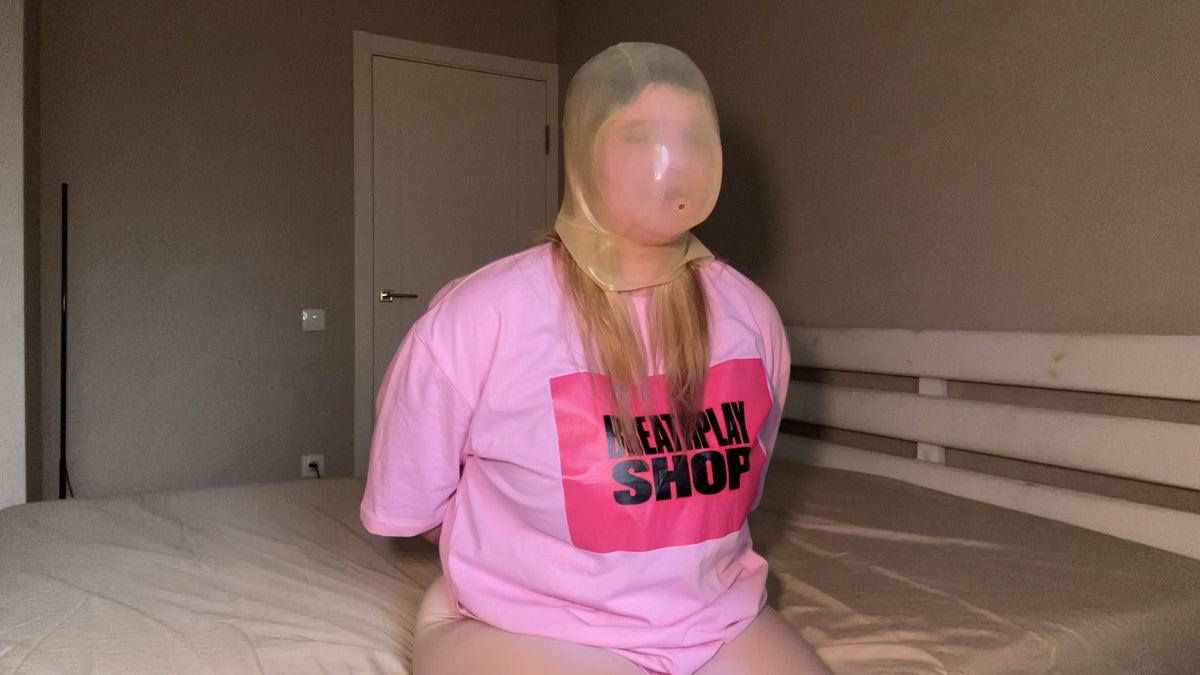 Breath Play Small Hole Hood – Transparent Latex