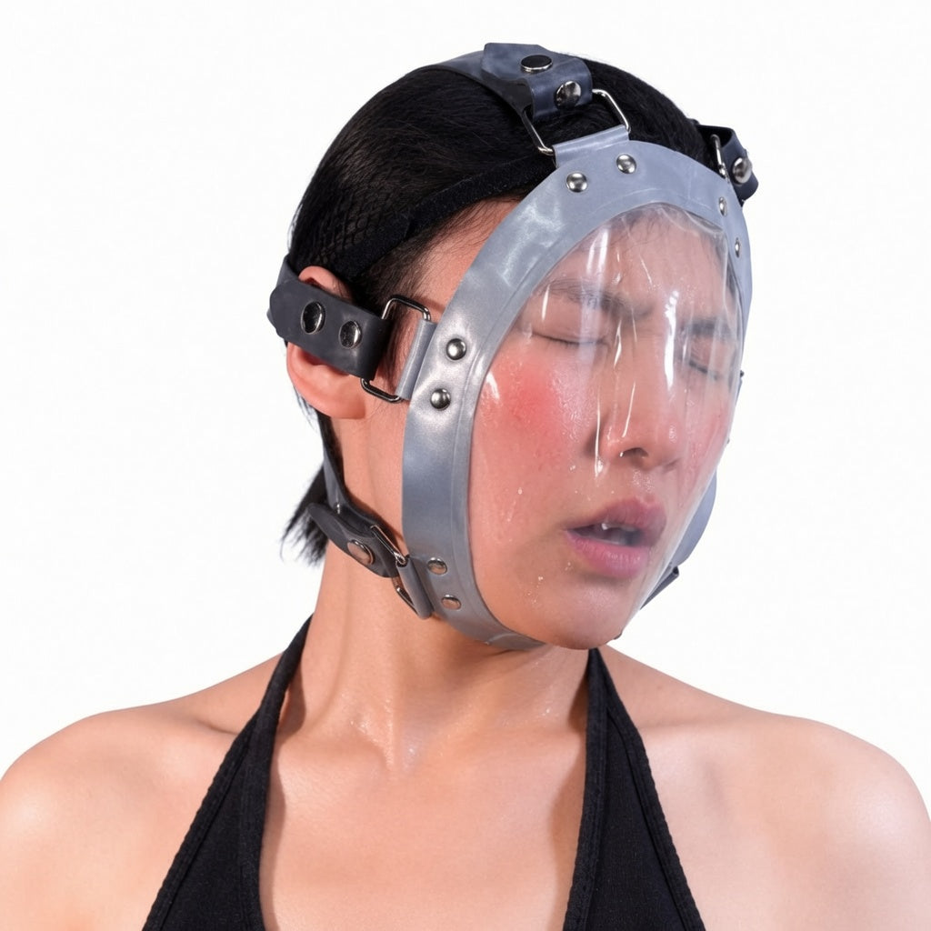 Premium latex hood with adjustable straps for a secure fit