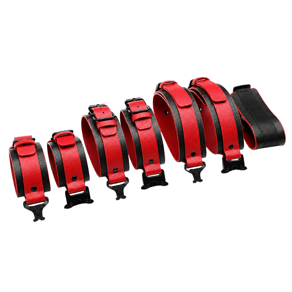 BDSM PU leather restraint 7-piece set