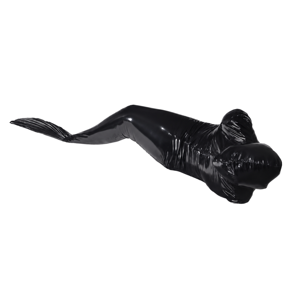 Black PU leather BDSM Mermaid Sleepsack