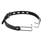 Leather open mouth restrictive steel gag ® DOMINA STORE