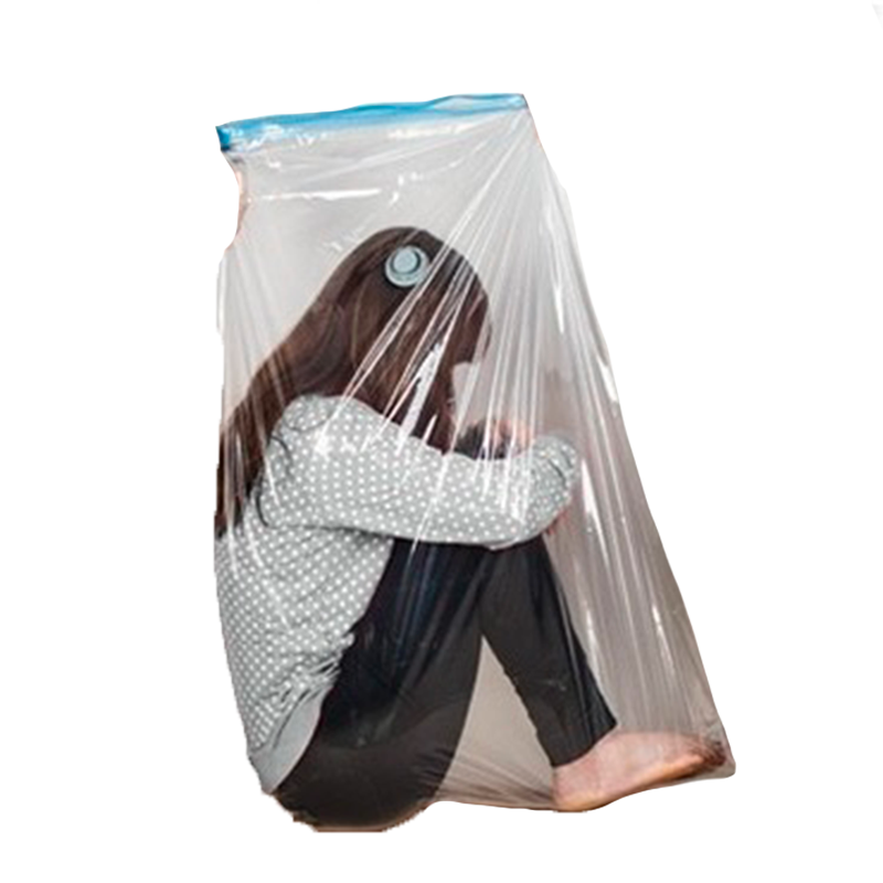 Thick transparent vacuum compression storage bag