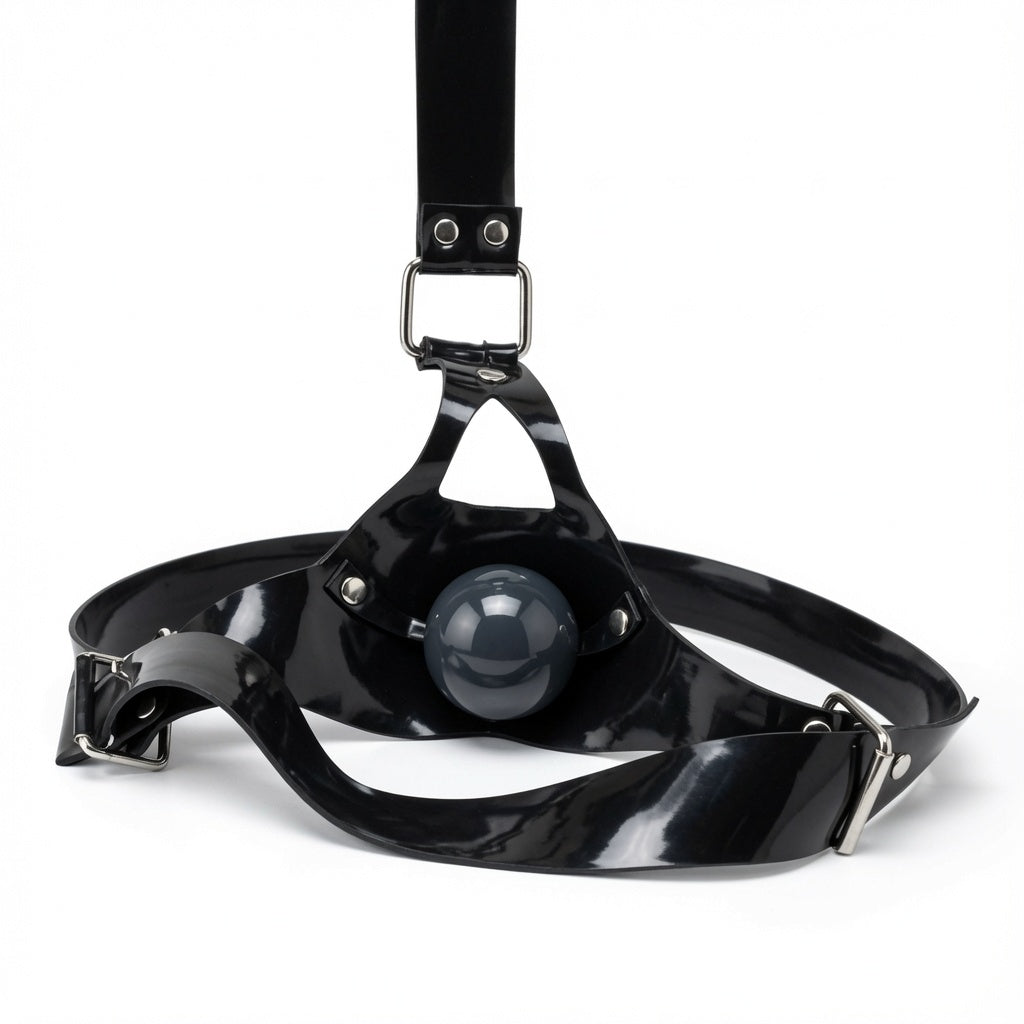 Premium lockable Leather Ball Gag Harness® with adjustable straps