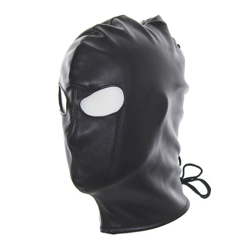 Black PU Leather Hood ® BREATHPLAY SHOP