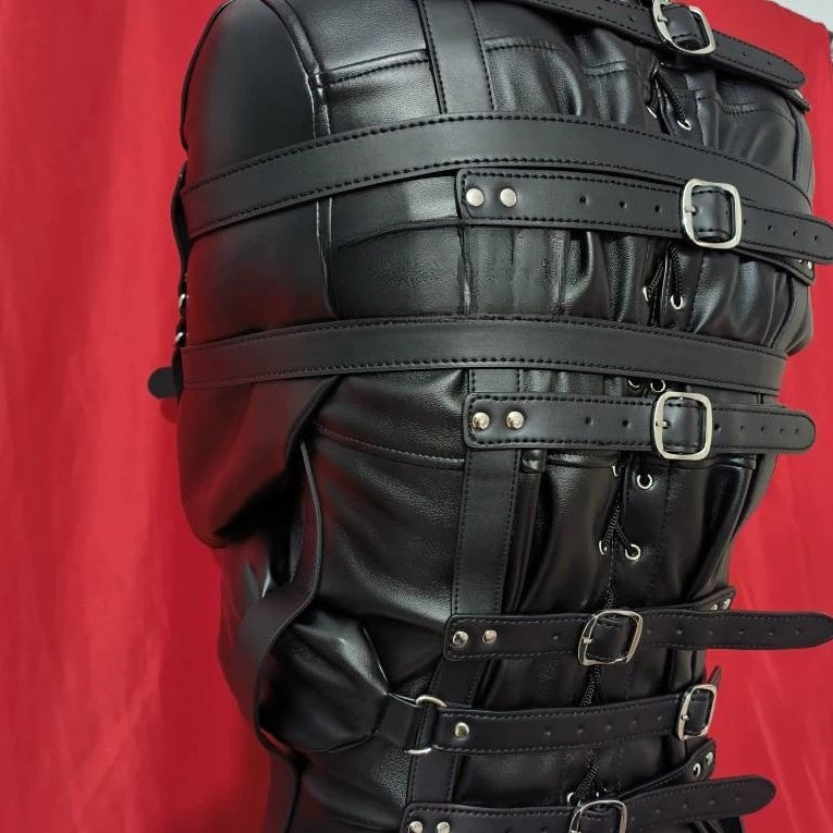 Premium Heavy Leather Straightjacket® with adjustable buckle straps