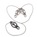 Metal Nipple Clamp Trio – BDSM Chain for Intense Play