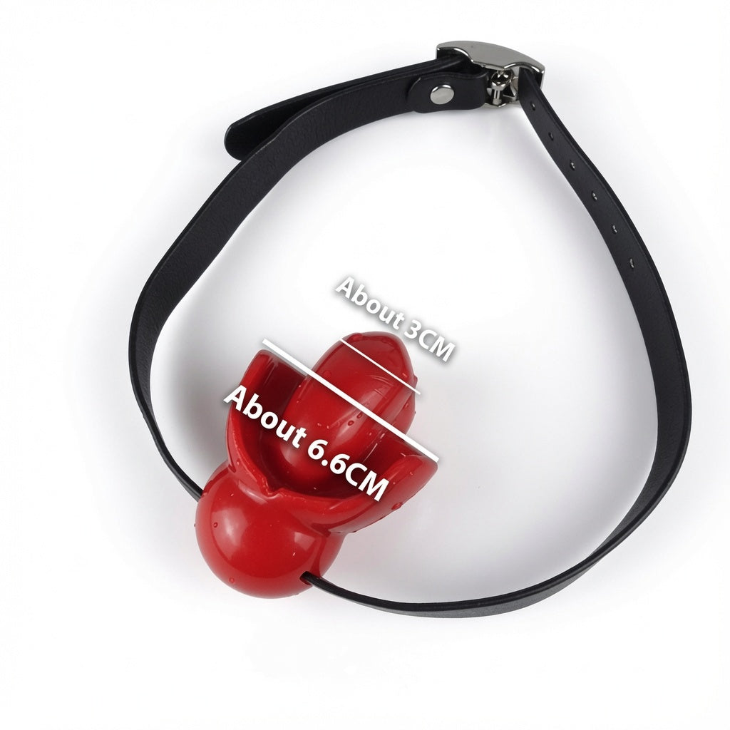 Close-up of the Massive Red Gag® showing the comfortable bite zone