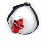 Close-up of the Massive Red Gag® showing the comfortable bite zone