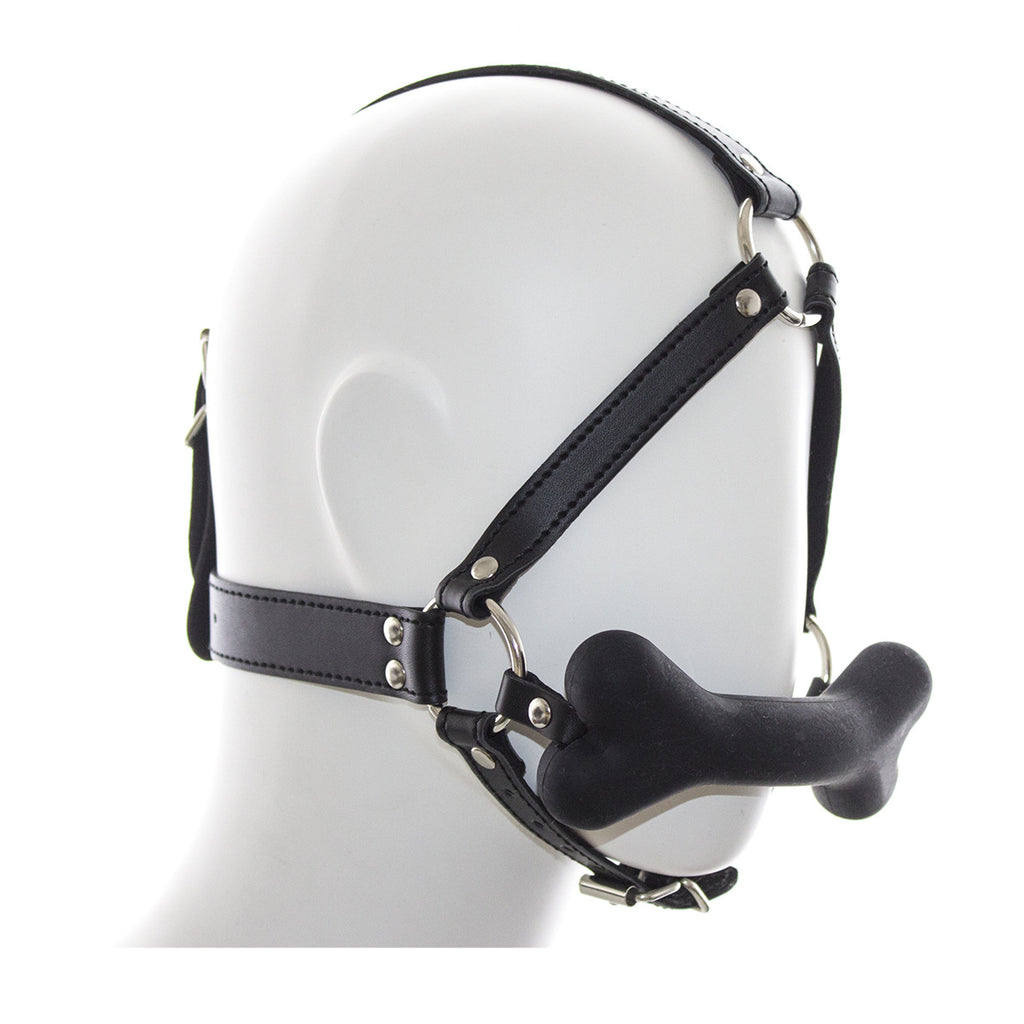 Silicone Head Gag - Leather Harness