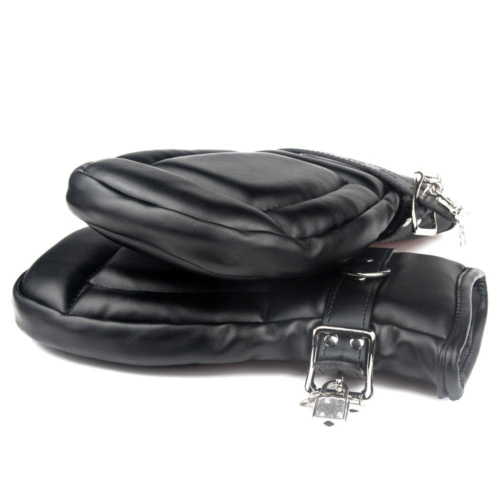 Leather Bondage Gloves | BDSM Restraint for Submissives