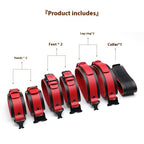 Complete 7-piece PU leather restraint accessory set