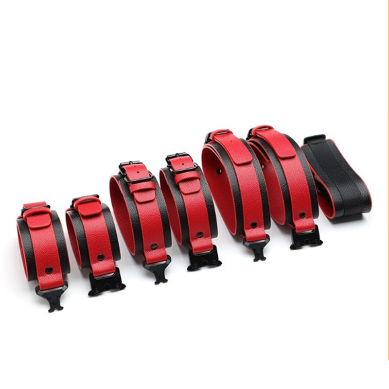 Black PU leather restraint kit with metal hardware