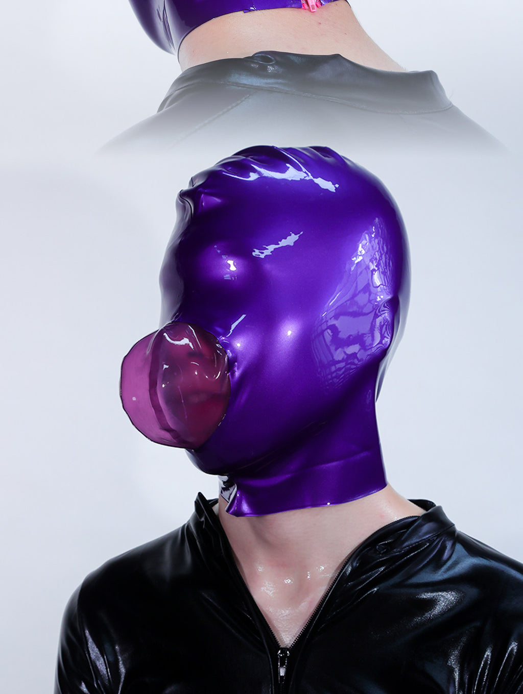Breathplay Shop three-dimensional latex fetish hood
