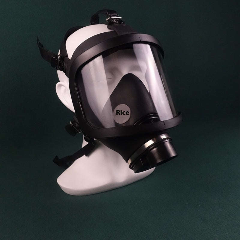 Front view of the Breath Play Gas Mask® with breathing tube attachment