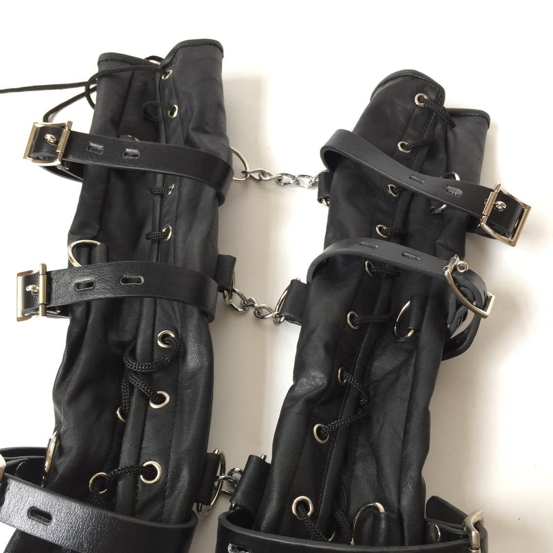 Laced Armbinder Restraint – Back Bondage Leather Gloves