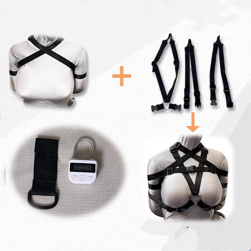 Adjustable restraint harness with storage bag