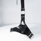 Front view of the Leather Ball Gag Harness® from DOMINA STORE