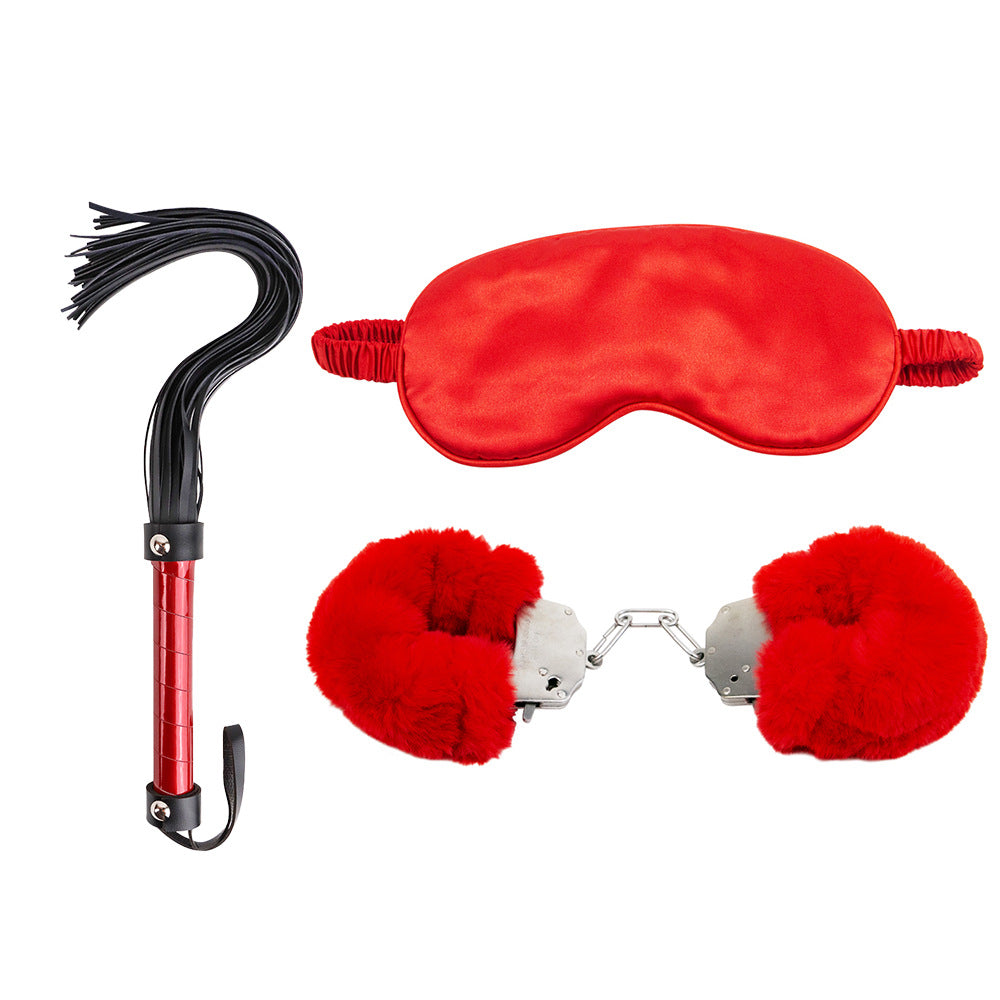 Plush Bondage Set – Handcuffs, Eye Mask & Whip