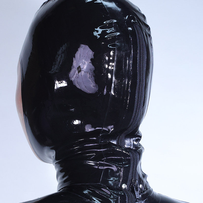 Breath play hood designed for adult fetish exploration