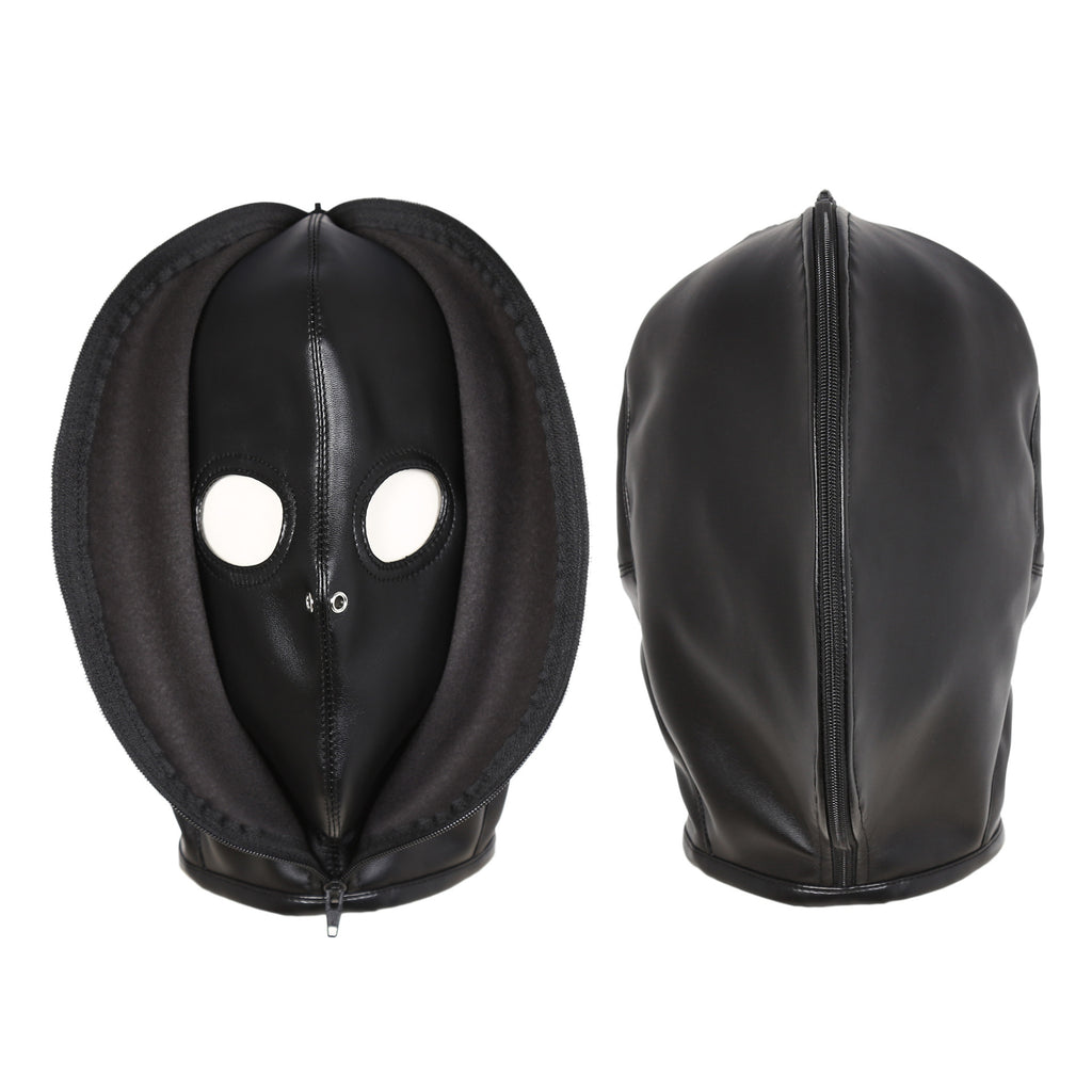 Zipper/Lace Leather Hood® crafted from durable PU leather