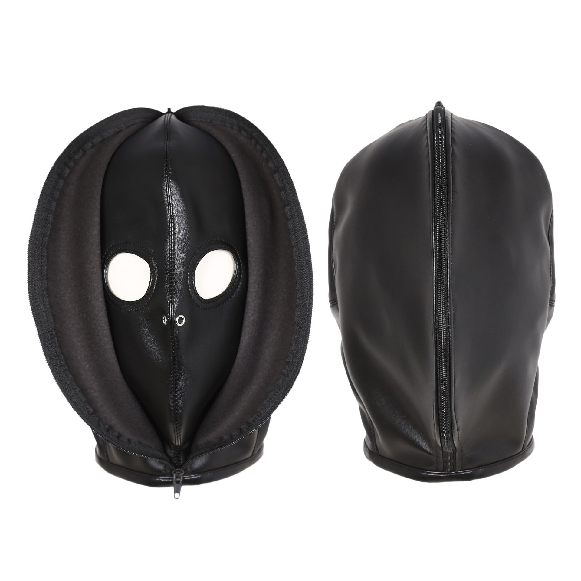 Zipper/Lace Leather Hood® crafted from durable PU leather