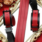 Adjustable PU leather restraint cuffs and collar