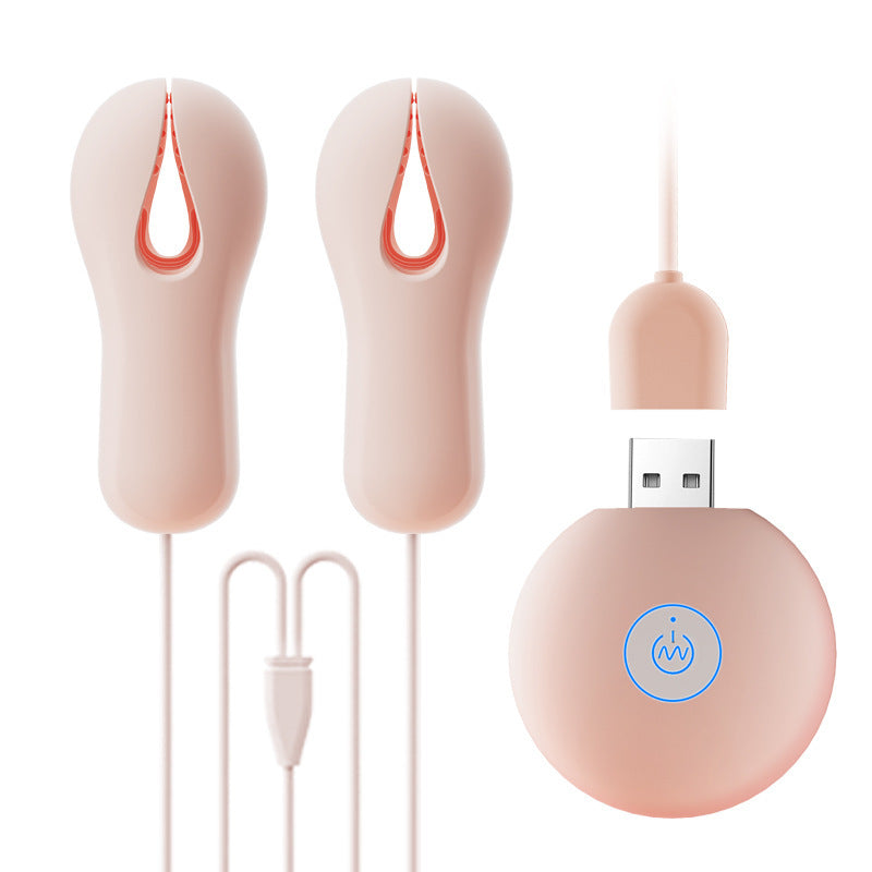USB rechargeable nipple clamp breast vibration massager