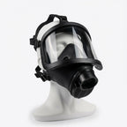 Front view of the Breath Play Gas Mask® with breathing tube attachment
