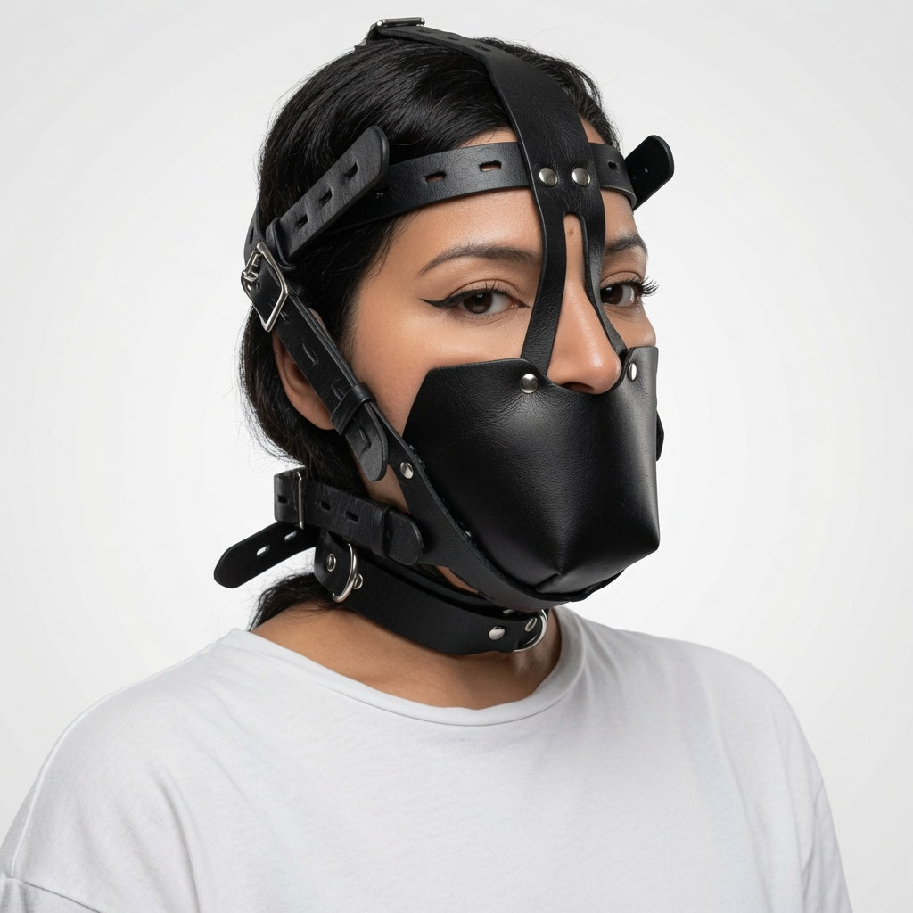 Black Leather Head Harness ® DOMINA STORE